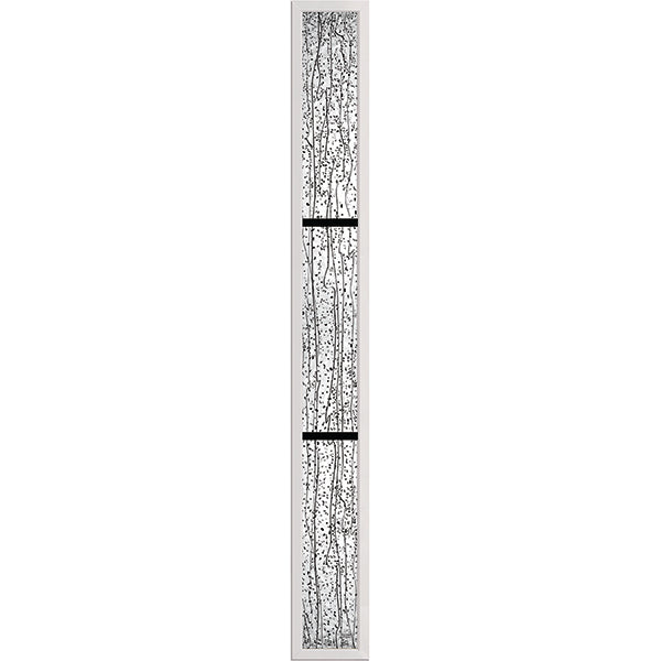 ODL Impact Resistant 3 Light Mistify - 7/8" Black Internal Grille Low-E Door Glass - 10" x 82" Frame Kit