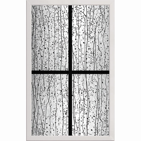 ODL Impact Resistant 4 Light Mistify - 7/8" Black Internal Grille Low-E Door Glass - 24" x 38" Frame Kit