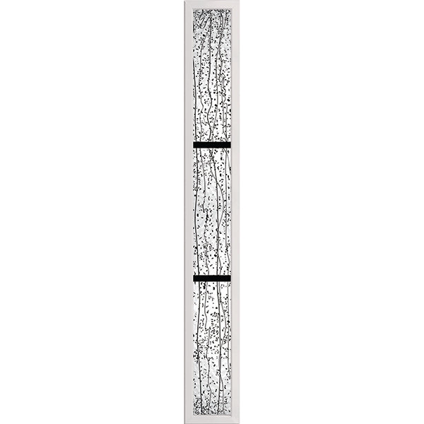 ODL Impact Resistant 3 Light Mistify - 7/8" Black Internal Grille Low-E Door Glass - 9" x 66" Frame Kit