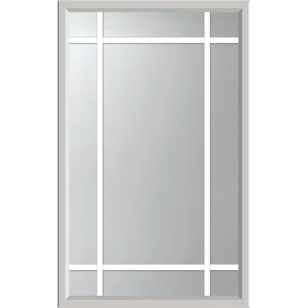 ODL Clear Door Glass - 9 Light - 5/8 Prairie Internal Grille - 24" x 38" ZEEL Flat Frame Kit