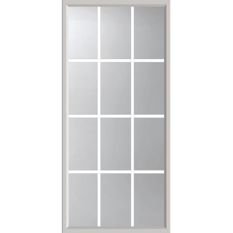 ODL Clear Door Glass - 12 Light - 5/8 Internal Grille - 24" x 50" ZEEL Flat Frame Kit