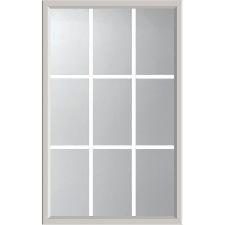 ODL Clear Door Glass - 9 Light - 5/8 Internal Grille - 24" x 38" ZEEL Flat Frame Kit