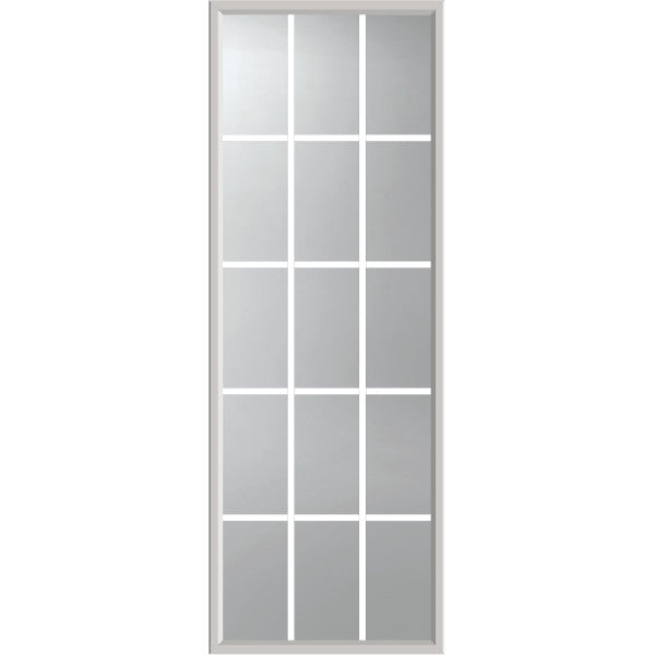 ODL Clear Low-E Door Glass - 15 Light - 5/8 Internal Grille - 24" x 66" ZEEL Flat Frame Kit