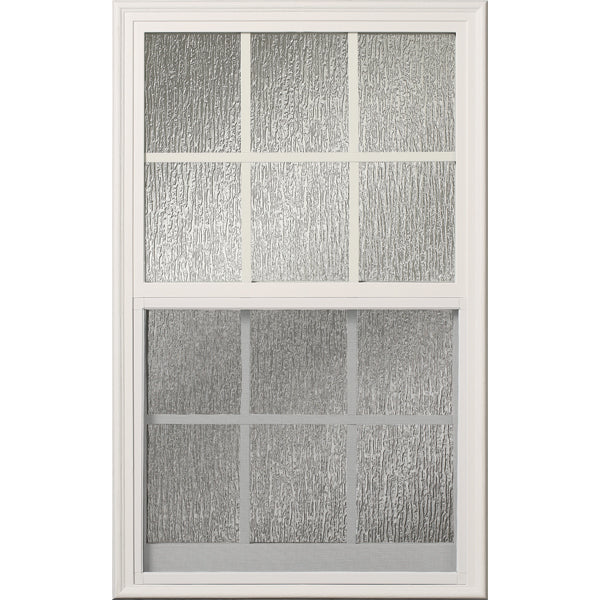 ODL Venting Low-E Door Glass - 12 Light Internal Grille - Textured Rain - 22" x 38" Frame Kit