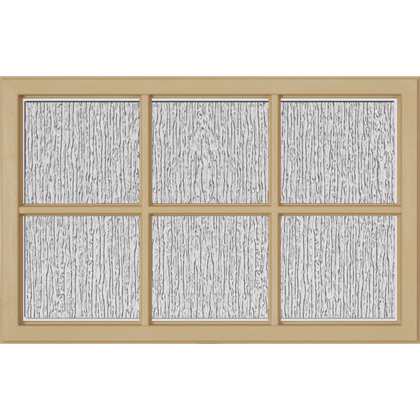 ODL Simulated Divided 6 Light Low-E Door Glass - Rain - 27" x 17.25" Craftsman Frame Kit