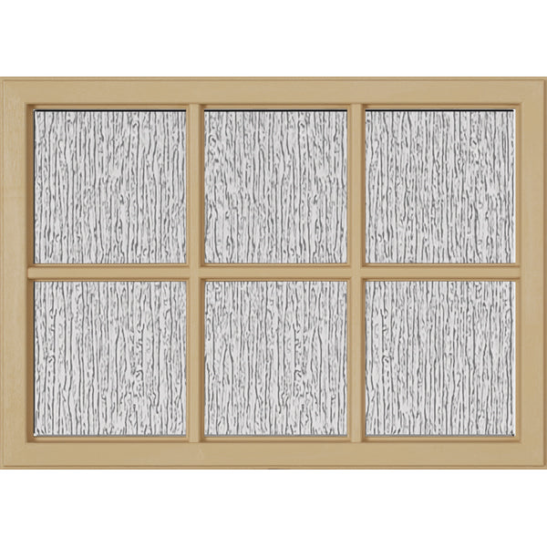 ODL Simulated Divided 6 Light Low-E Door Glass - Rain - 24" x 17.25" Craftsman Frame Kit