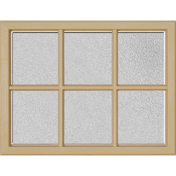 ODL Simulated Divided 6 Light Low-E Door Glass - Micro-Granite - 23.313" x 17.938" Craftsman Frame Kit