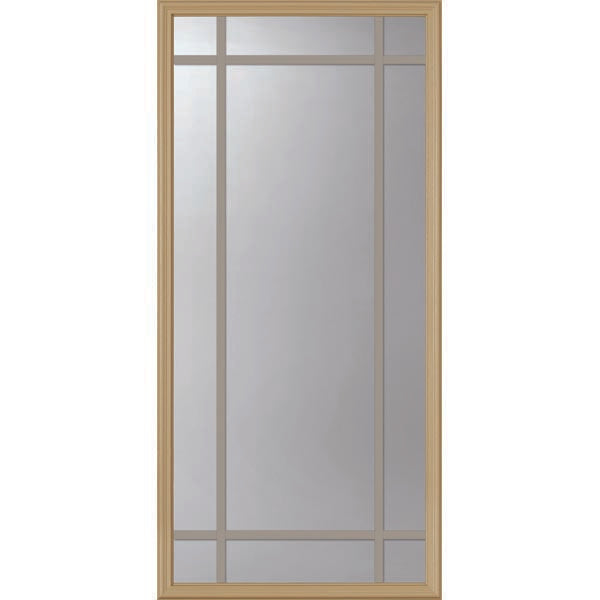 ODL Clear Low-E Door Glass - 9 Light - 5/8 Prairie Internal Grille - 24" x 50" Frame Kit