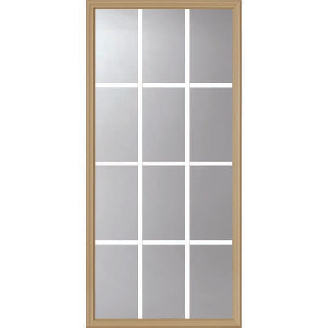 ODL Clear Low-E Door Glass - 12 Light - 5/8 Internal Grille - 24" x 50" Frame Kit