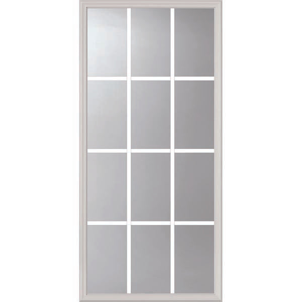 ODL Clear Low-E Door Glass - 12 Light - 5/8 Internal Grille - 24" x 50" Frame Kit