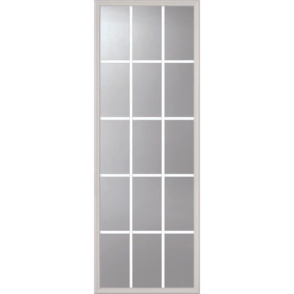 ODL Clear Low-E Door Glass - 15 Light - 5/8 Internal Grille - 24" x 66" Frame Kit