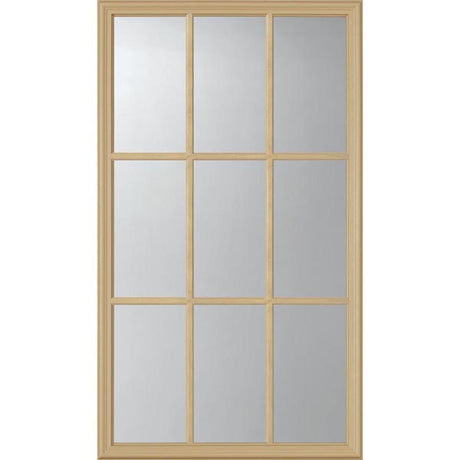 ODL Clear Low-E Door Glass - 9 Light External Grille - 24" x 38" Frame Kit