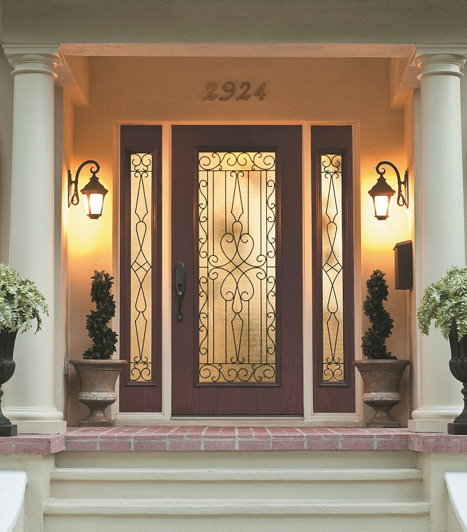 Wrought Iron and Glass Front Entry Door Designs