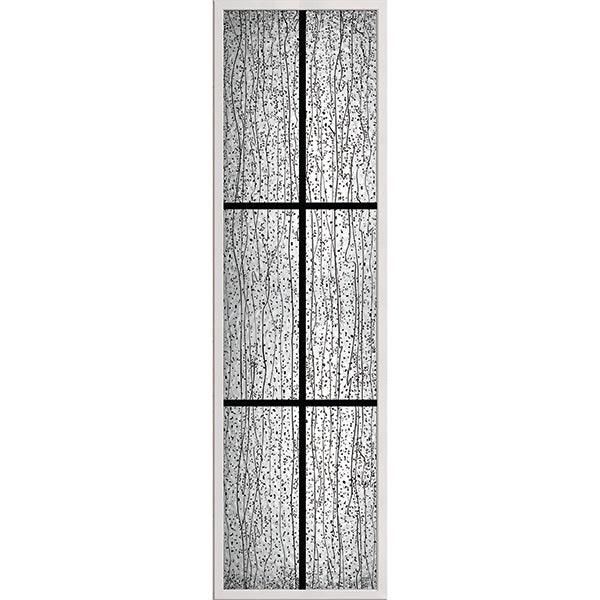 ODL Impact Resistant 6 Light Mistify - 7/8" Black Internal Grille Low-E Door Glass - 24" x 82" Frame Kit