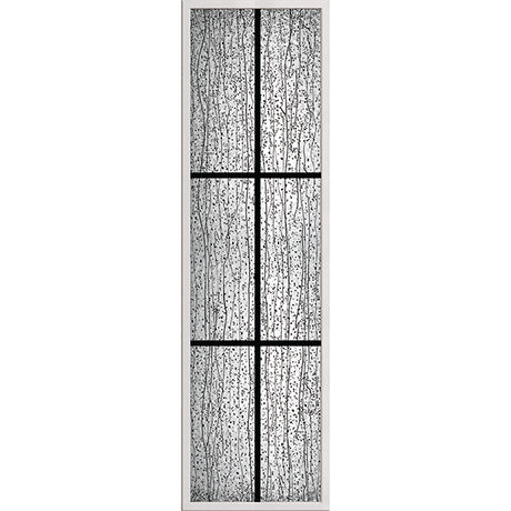 ODL Impact Resistant 6 Light Mistify - 7/8" Black Internal Grille Low-E Door Glass - 24" x 82" Frame Kit