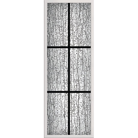 ODL Impact Resistant 6 Light Mistify - 7/8" Black Internal Grille Low-E Door Glass - 24" x 66" Frame Kit