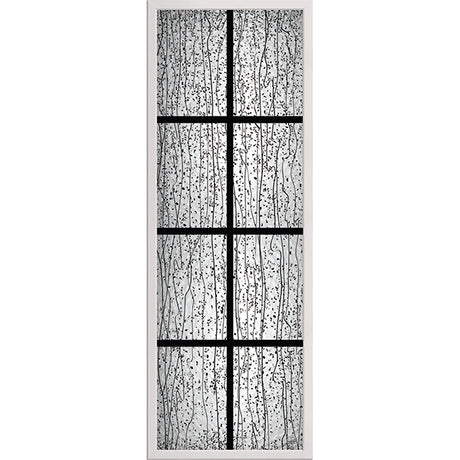 ODL Impact Resistant 8 Light Mistify - 7/8" Black Internal Grille Low-E Door Glass - 24" x 66" Frame Kit