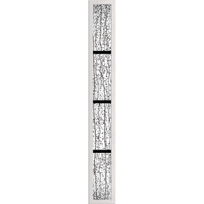 ODL Impact Resistant 4 Light Mistify - 7/8" Black Internal Grille Low-E Door Glass - 9" x 66" Frame Kit