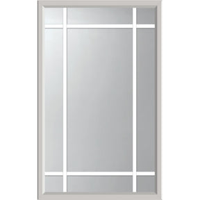 ODL Clear Door Glass - 9 Light - 5/8 Prairie Internal Grille - 24" x 38" ZEEL Flat Frame Kit