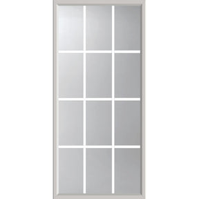 ODL Clear Door Glass - 12 Light - 5/8 Internal Grille - 24" x 50" ZEEL Flat Frame Kit