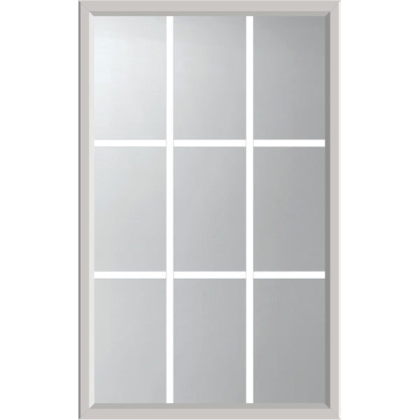 ODL Clear Low-E Door Glass - 9 Light - 5/8 Internal Grille - 24" x 38" ZEEL Flat Frame Kit