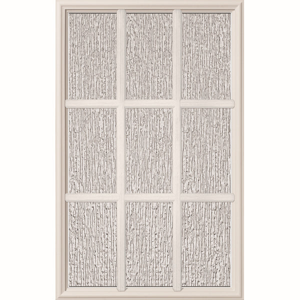 ODL Perspectives Low-E Door Glass - 9 Light - Rain - Simulated Divided Light - 24" x 38" Frame Kit