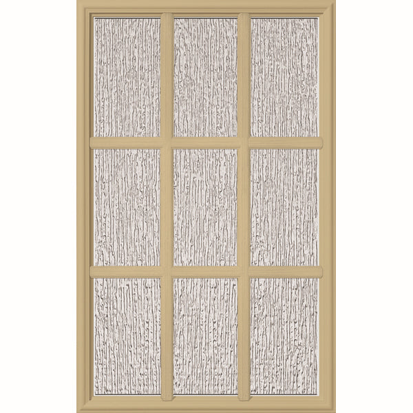 ODL Perspectives Low-E Door Glass - 9 Light - Rain - Simulated Divided Light - 24" x 38" Frame Kit