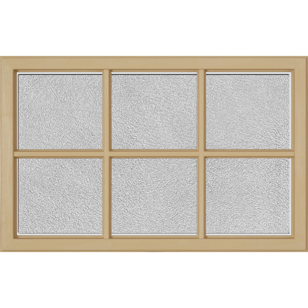 ODL Simulated Divided 6 Light Low-E Door Glass - Micro-Granite - 27" x 17.25" Craftsman Frame Kit