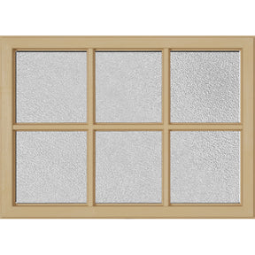 ODL Simulated Divided 6 Light Low-E Door Glass - Micro-Granite - 24" x 17.25" Craftsman Frame Kit