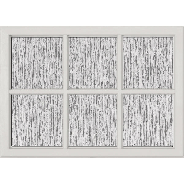 ODL Simulated Divided 6 Light Low-E Door Glass - Rain - 24" x 17.25" Craftsman Frame Kit