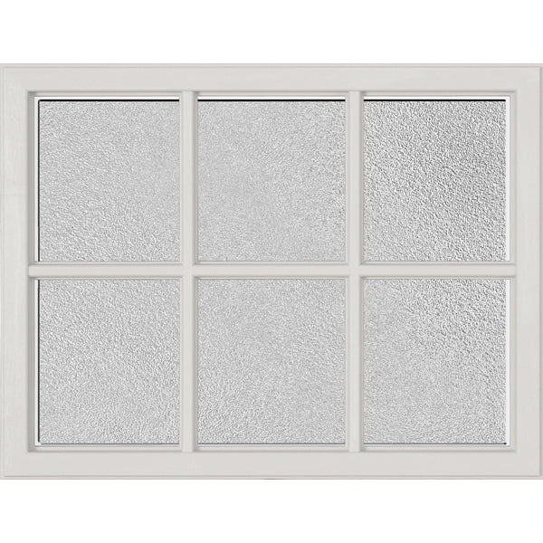 ODL Simulated Divided 6 Light Low-E Door Glass - Micro-Granite - 23.313" x 17.938" Craftsman Frame Kit