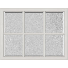 ODL Simulated Divided 6 Light Low-E Door Glass - Micro-Granite - 23.313" x 17.938" Craftsman Frame Kit