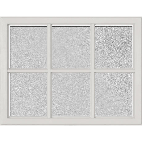 ODL Simulated Divided 6 Light Low-E Door Glass - Micro-Granite - 23.313" x 17.938" Craftsman Frame Kit