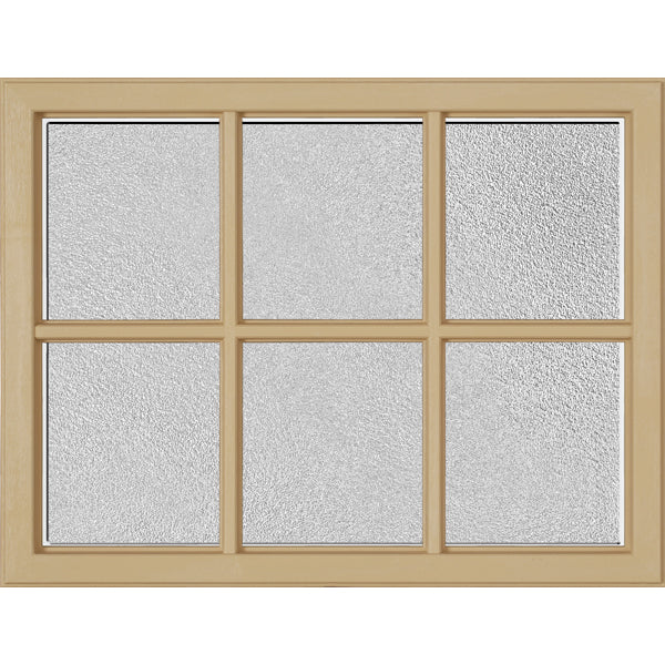 ODL Simulated Divided 6 Light Low-E Door Glass - Micro-Granite - 23.313" x 17.938" Craftsman Frame Kit