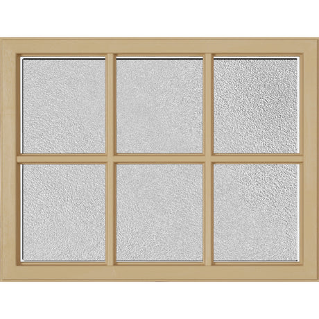 ODL Simulated Divided 6 Light Low-E Door Glass - Micro-Granite - 23.313" x 17.938" Craftsman Frame Kit