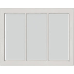 ODL Simulated Divided 3 Light Low-E Door Glass - Blanca - 27" x 17.25" Craftsman Frame Kit