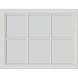 ODL Simulated Divided 6 Light Low-E Door Glass - Blanca - 23.313" x 17.938" Craftsman Frame Kit