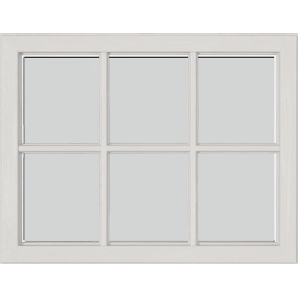 ODL Simulated Divided 6 Light Low-E Door Glass - Blanca - 23.313" x 17.938" Craftsman Frame Kit