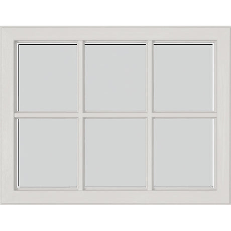 ODL Simulated Divided 6 Light Low-E Door Glass - Blanca - 27" x 17.25" Craftsman Frame Kit