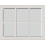 ODL Simulated Divided 6 Light Low-E Door Glass - Blanca - 27" x 17.25" Craftsman Frame Kit