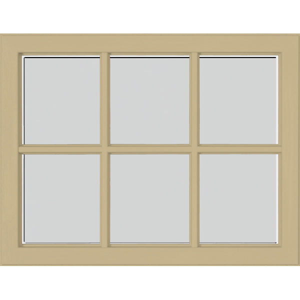 ODL Simulated Divided 6 Light Low-E Door Glass - Blanca - 23.313" x 17.938" Craftsman Frame Kit