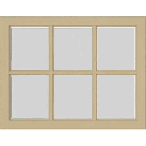 ODL Simulated Divided 6 Light Low-E Door Glass - Blanca - 27" x 17.25" Craftsman Frame Kit