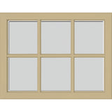 ODL Simulated Divided 6 Light Low-E Door Glass - Blanca - 27" x 17.25" Craftsman Frame Kit