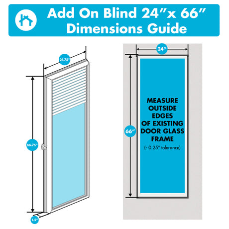 ODL Add On Blinds for Raised Frame Doors - 24" x 66"
