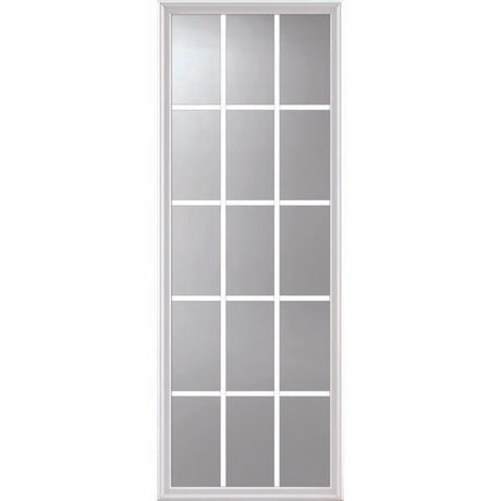 ODL Impact Resistant 15 Light - 5/8 Internal Grille Low-E Door Glass - 24" x 66" Frame Kit