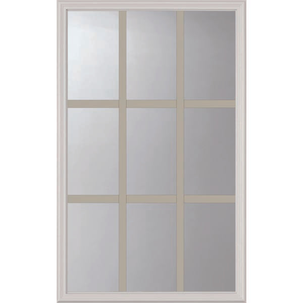 ODL Clear Door Glass - 9 Light - 5/8 Internal Grille - 24" x 38" Frame Kit