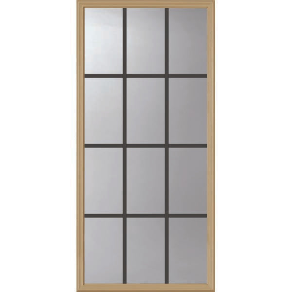 ODL Clear Door Glass - 12 Light - 5/8 Internal Grille - 24" x 50" Frame Kit