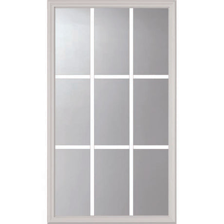 ODL Clear Door Glass - 9 Light - 5/8 Internal Grille - 22" x 38" Frame Kit