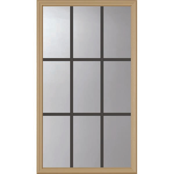 ODL Clear Door Glass - 9 Light - 5/8 Internal Grille - 22" x 38" Frame Kit