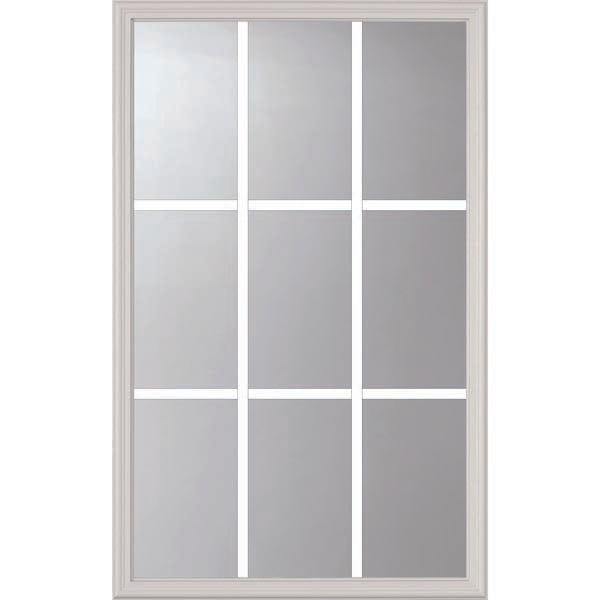 ODL Clear Door Glass - 9 Light - 5/8 Internal Grille - 24" x 38" Frame Kit